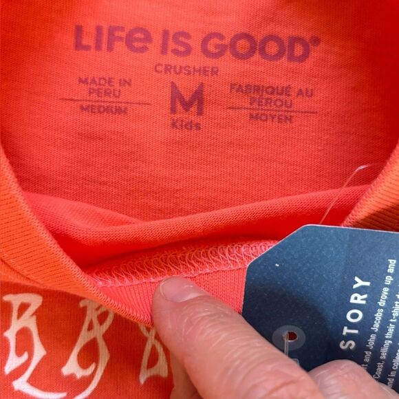 Life Is Good Crusher Tee Orange Grateful Bears Winnie The Pooh Kids Medium NEW - Picture 4 of 7